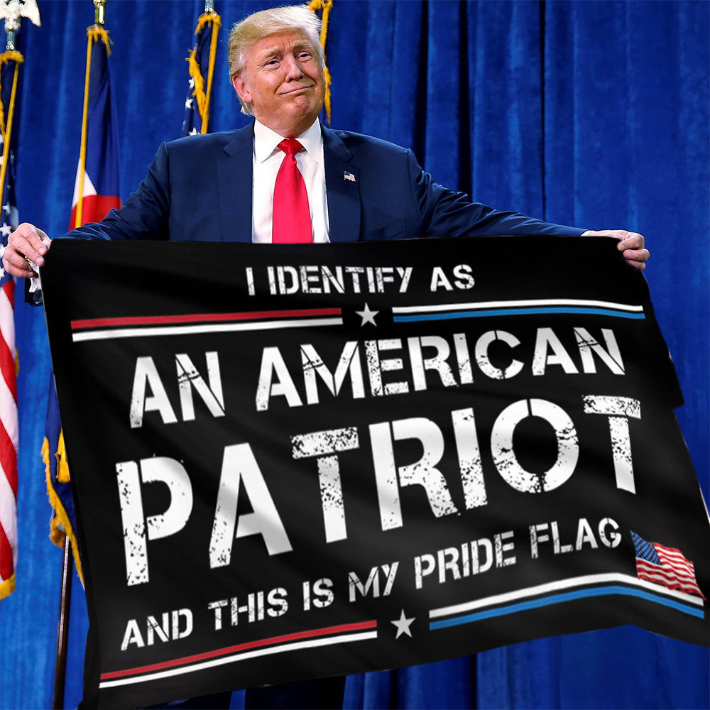 I Identify As An American Patriot Flag Pride American Flag Decor For Indoor Outdoor