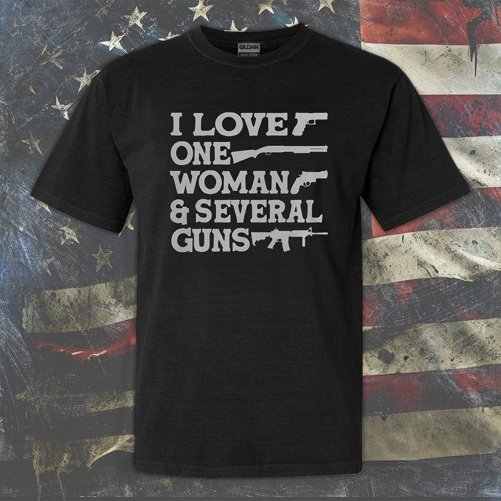 I Love One Women And Several Guns Shirt Funny Design T-Shirt Gifts For Gun Enthusiasts I Love One Women And Several Guns Shirt Funny Design T-Shirt Gifts For Gun Enthusiasts