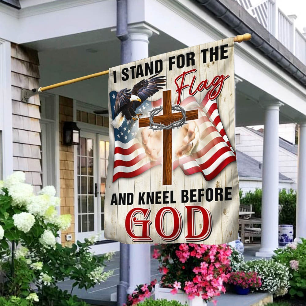 I Stand For The Flag And Kneel Before God Flag Patriotic Flag Christian Merch Home Decor I Stand For The Flag And Kneel Before God Flag Patriotic Flag Christian Merch Home Decor