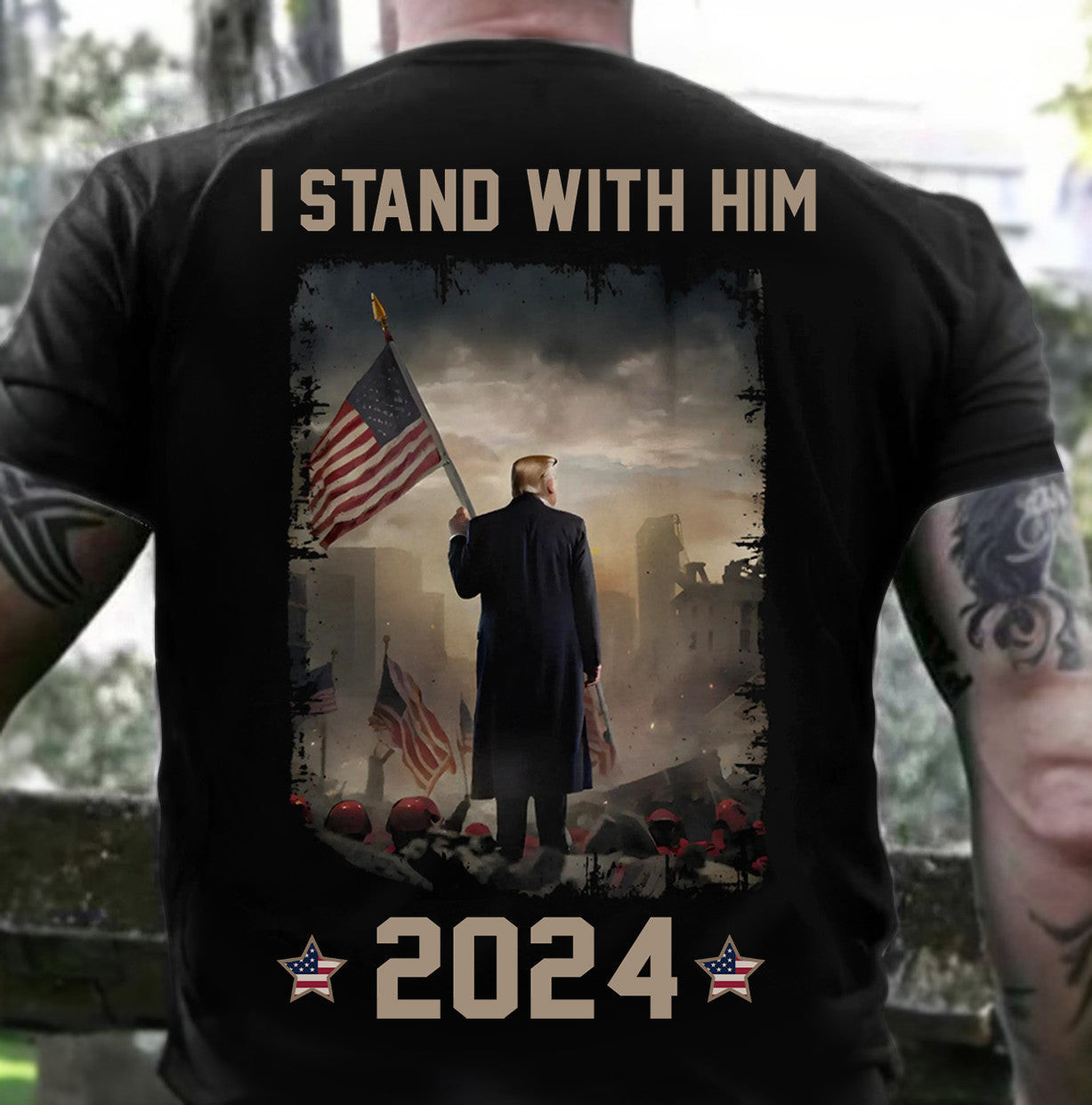 I Stand With Him 2024 Shirt Voters T-Shirt Gifts For Patriots I Stand With Him 2024 Shirt Voters T-Shirt Gifts For Patriots