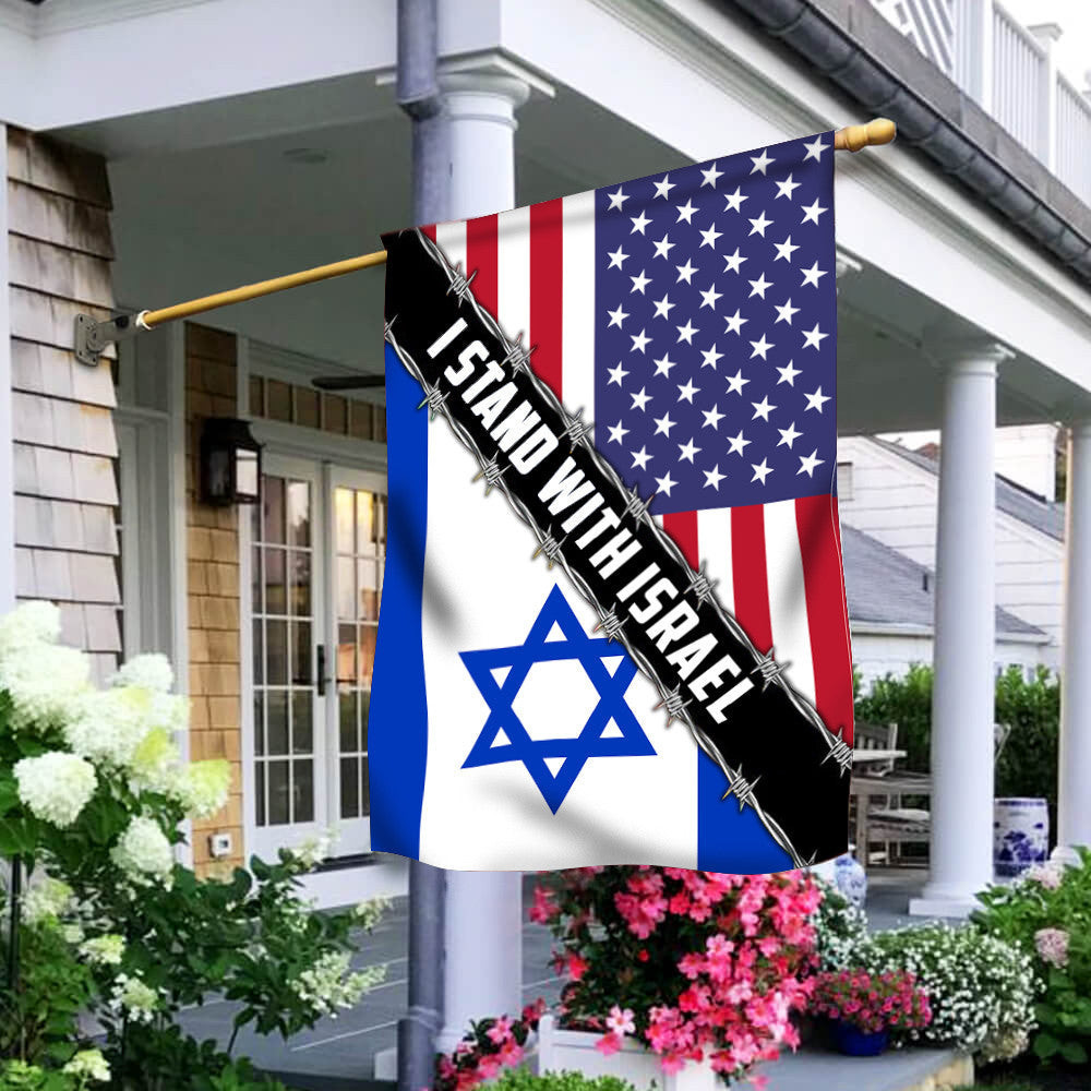 I Stand With Israel Flag American And Israeli Flag Anti Palestine Merch I Stand With Israel Flag American And Israeli Flag Anti Palestine Merch