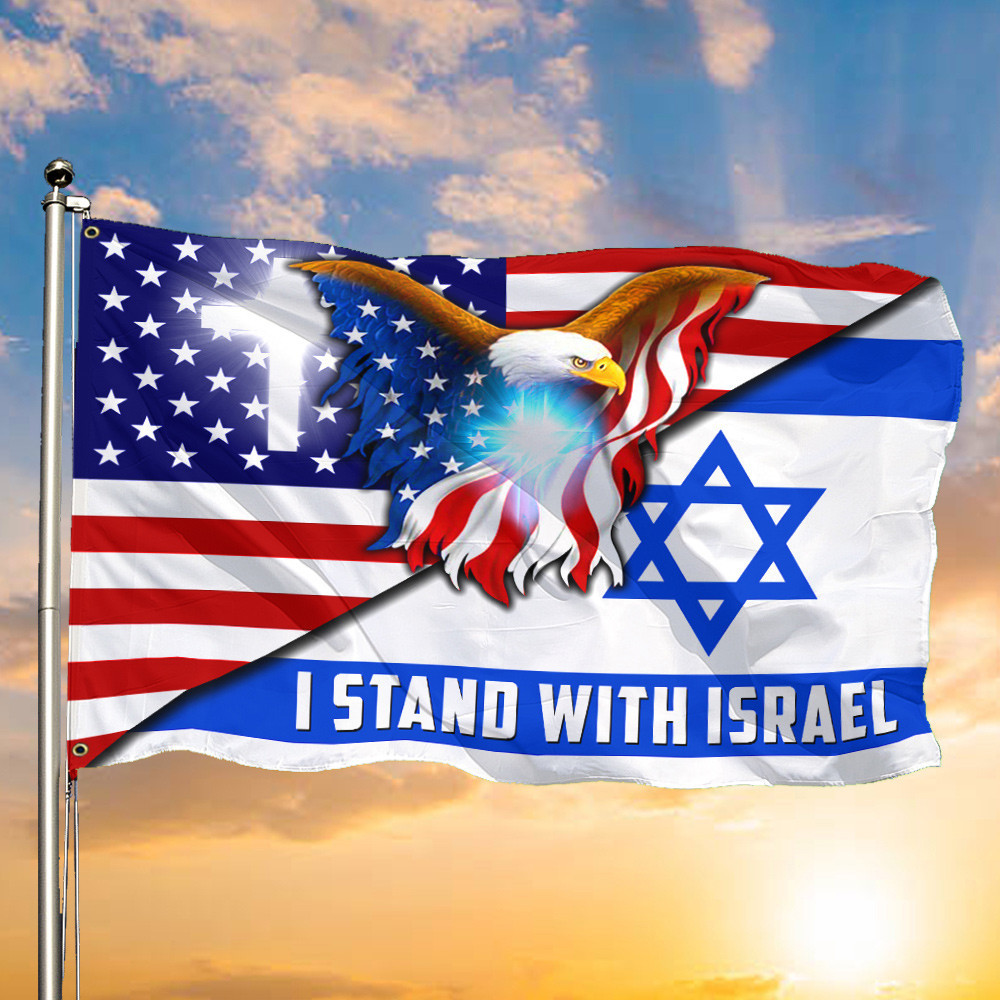 I Stand With Israel Flag And Cross USA Eagle American Flag Pray For Israel Merch I Stand With Israel Flag And Cross USA Eagle American Flag Pray For Israel Merch