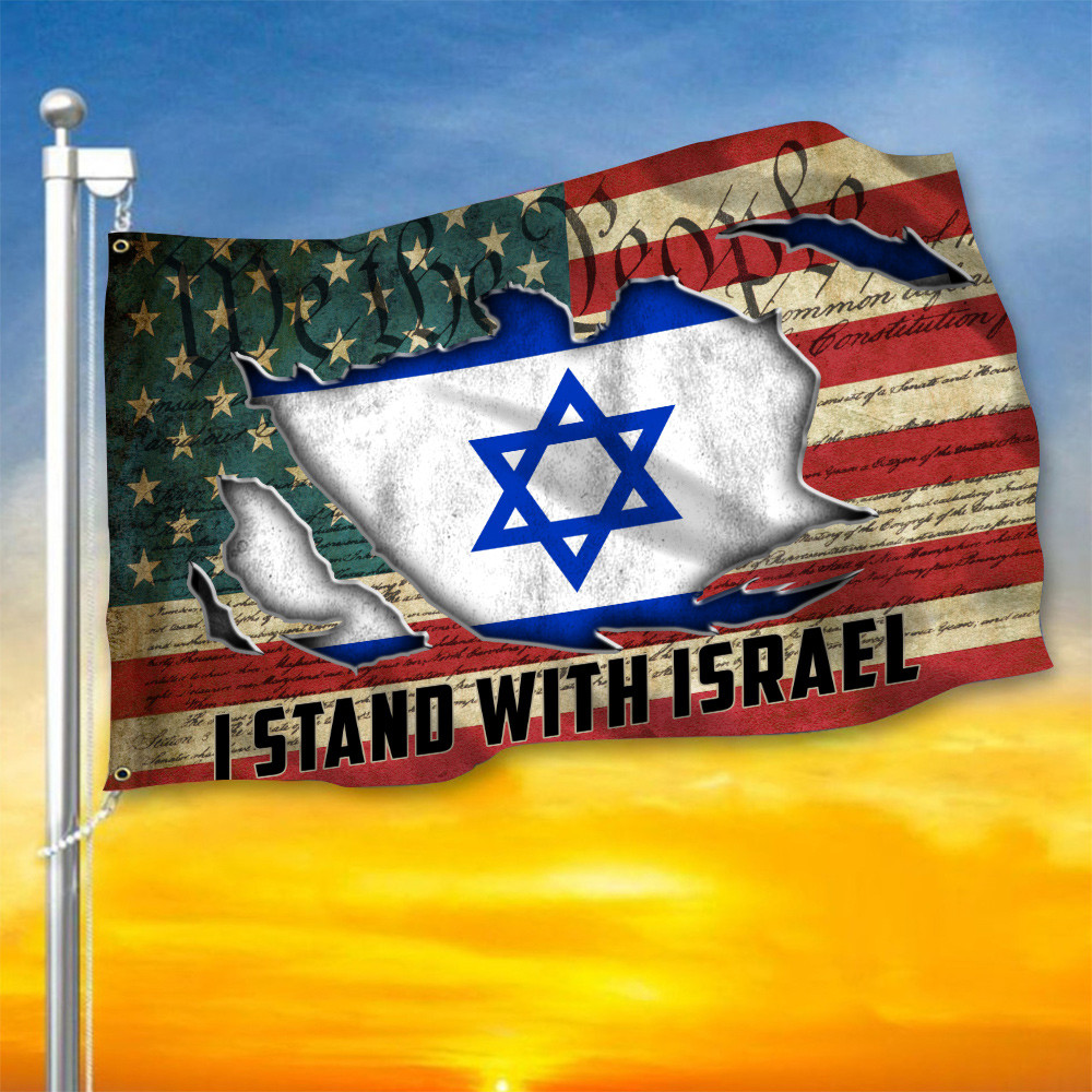 I Stand With Israel Flag Old Retro We The People American And Israeli Flag Together I Stand With Israel Flag Old Retro We The People American And Israeli Flag Together