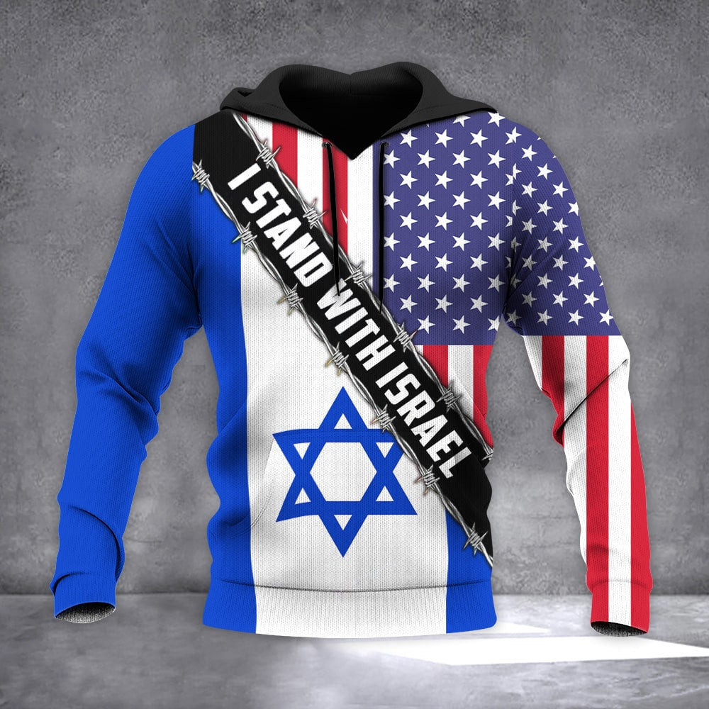 I Stand With Israel Hoodie American And Israeli Flag Clothing Gifts For Patriots I Stand With Israel Hoodie American And Israeli Flag Clothing Gifts For Patriots
