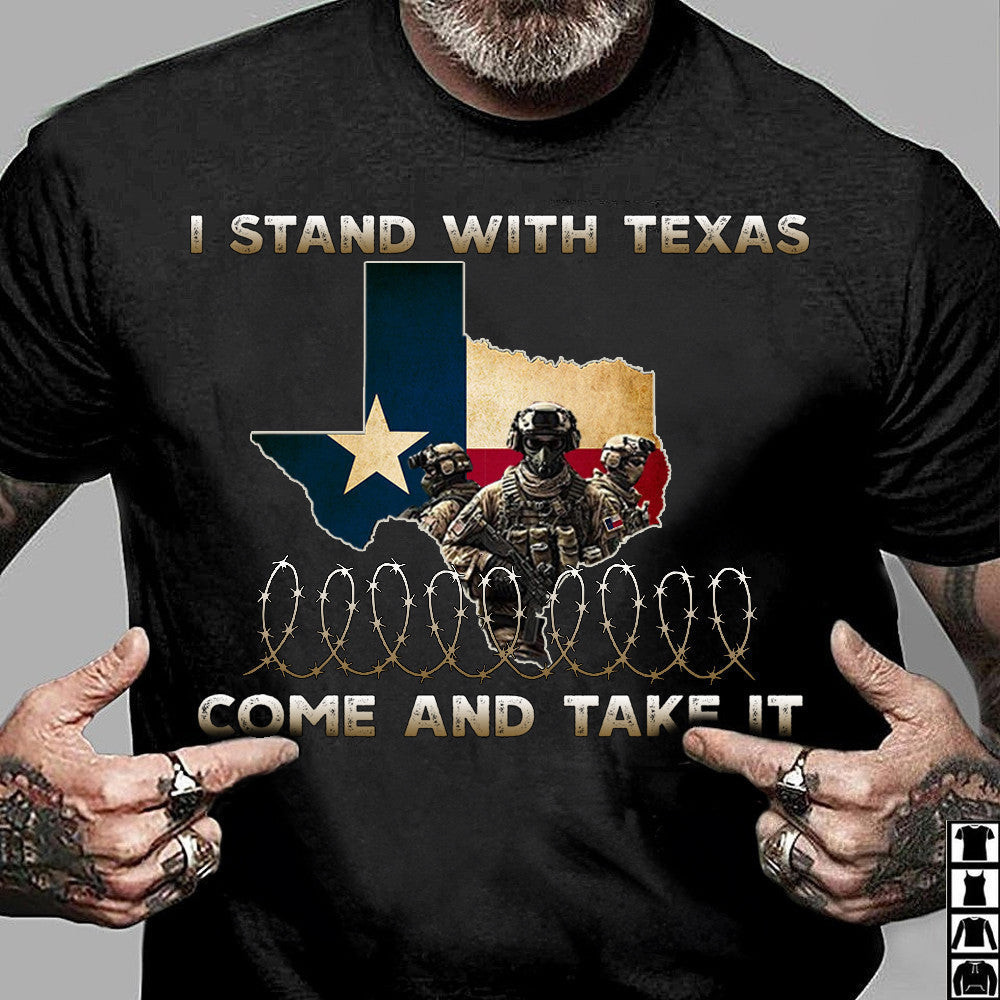 I Stand With Texas Shirt Come And Take It Razor Wire T-Shirt Texas Soldier Clothing I Stand With Texas Shirt Come And Take It Razor Wire T-Shirt Texas Soldier Clothing
