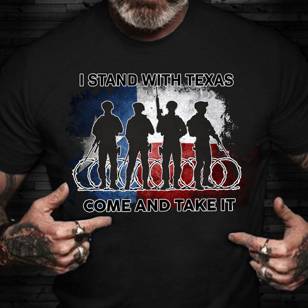 I Stand With Texas Shirt Come And Take It Razor Wire T-Shirt Texas Soldiers Merch I Stand With Texas Shirt Come And Take It Razor Wire T-Shirt Texas Soldiers Merch
