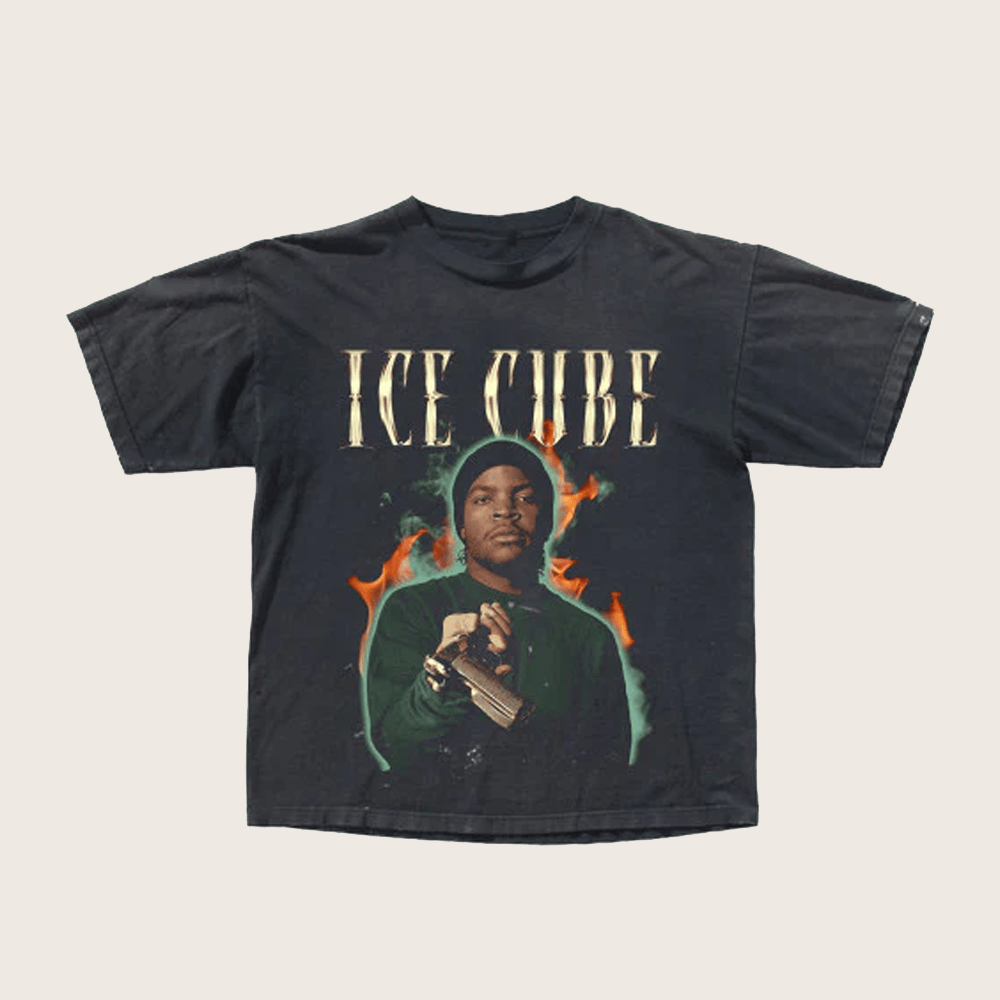 Ice Cube Merch Ice Cube Flames Handgun T-Shirt Unique Gifts For Music Lovers Ice Cube Merch Ice Cube Flames Handgun T-Shirt Unique Gifts For Music Lovers