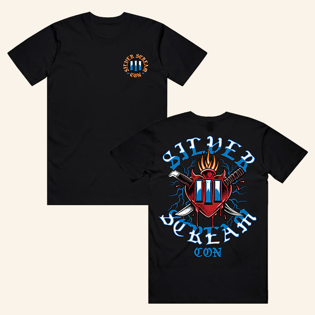 Ice Nine Kills Merch Silver Scream Con III Heart T-Shirt Gifts For Horror Lovers