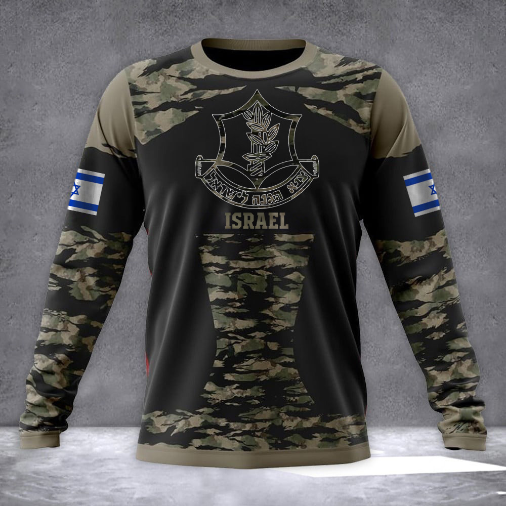 IDF Long Sleeve Shirt Stand With You Israel Clothing Israel Defense Forces Camo Merch For Supporters IDF Long Sleeve Shirt Stand With You Israel Clothing Israel Defense Forces Camo Merch For Supporters