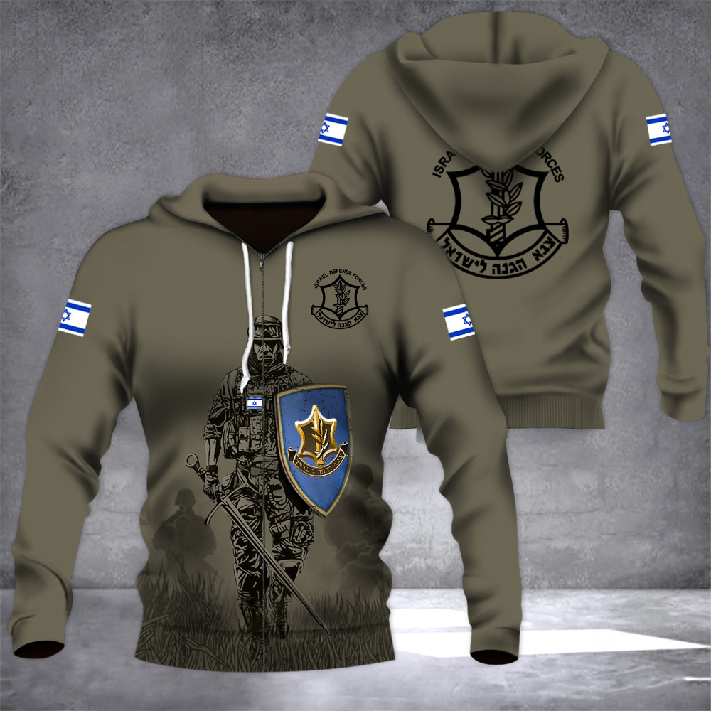 IDF Zipper Hoodie Israeli Military Clothing Israel Defense Forces Hoodie Pro Israel Merch