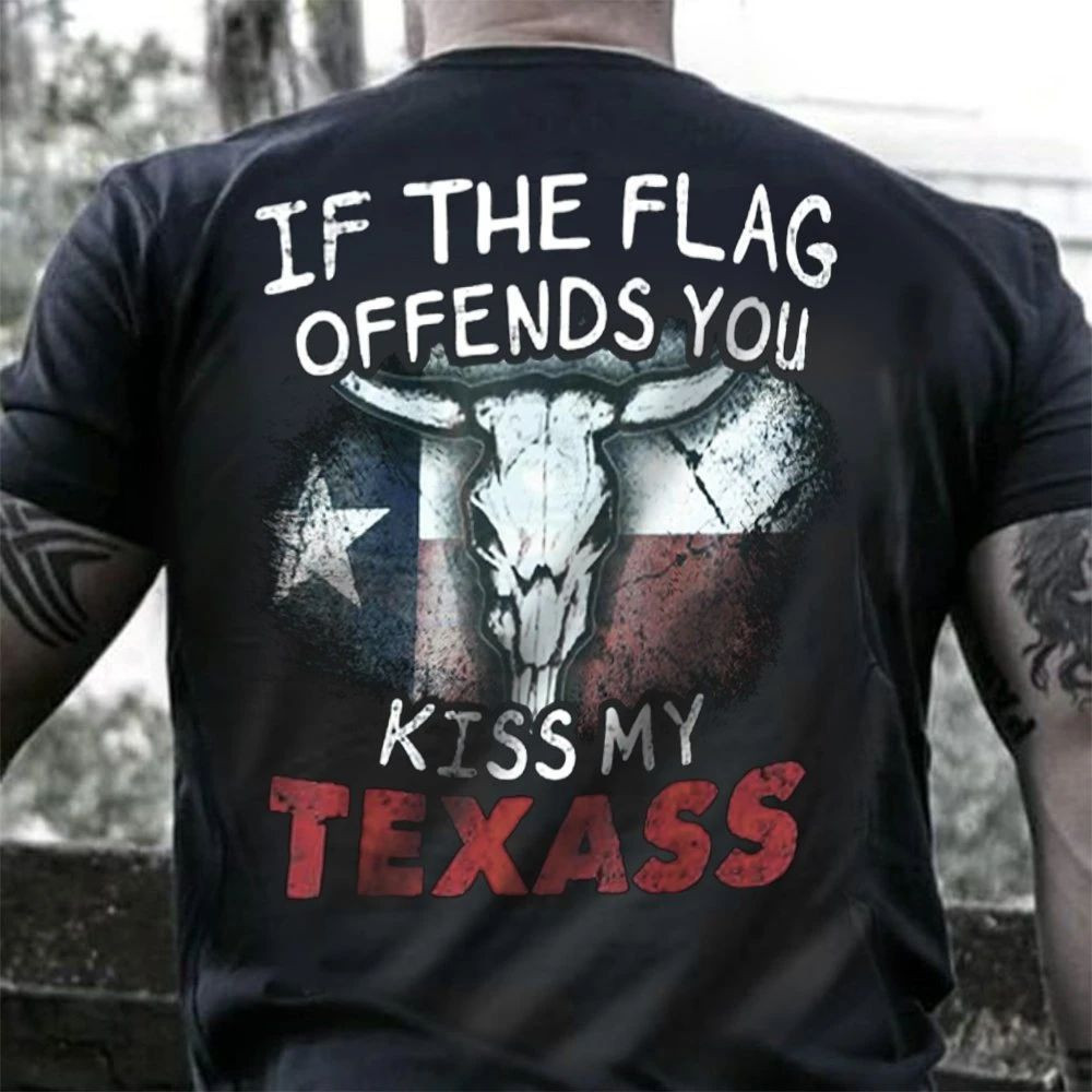 If The Flag Offends You Kiss My Texass T-Shirt Funny Texas Clothing Men Women If The Flag Offends You Kiss My Texass T-Shirt Funny Texas Clothing Men Women