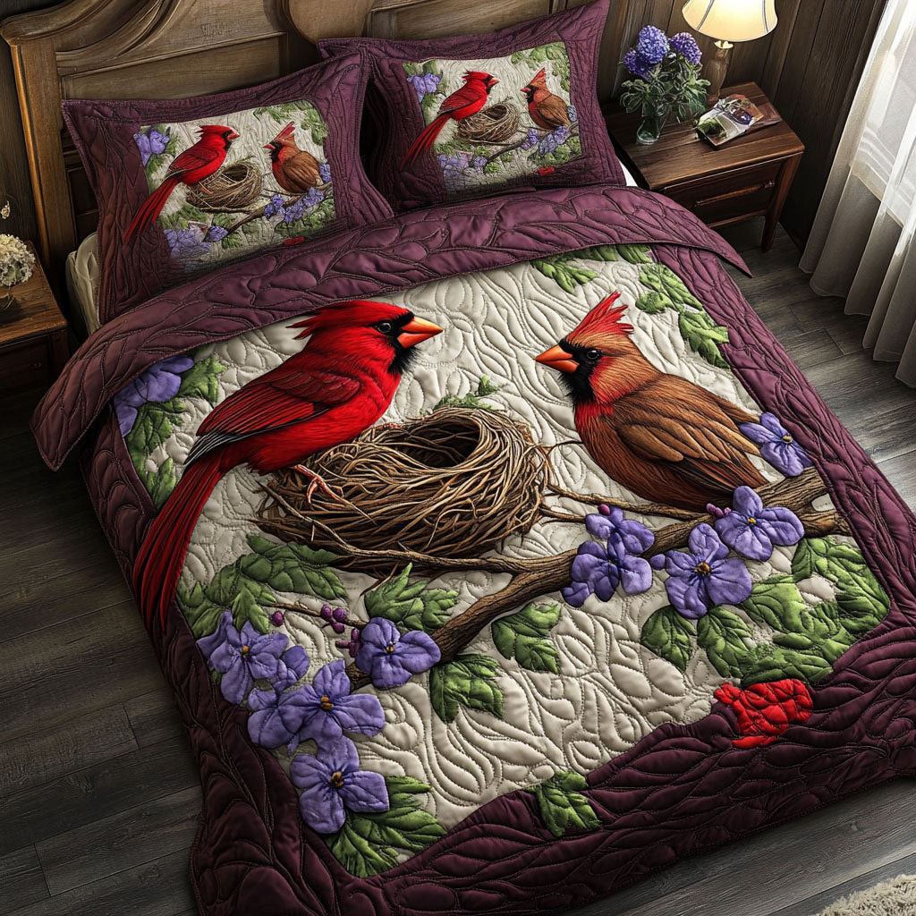 Illinois Cardinal Nest Quilted Bedding Set Duvet Cover Bedspread Red Cardinal Gift Items Illinois Cardinal Nest Quilted Bedding Set Duvet Cover Bedspread Red Cardinal Gift Items