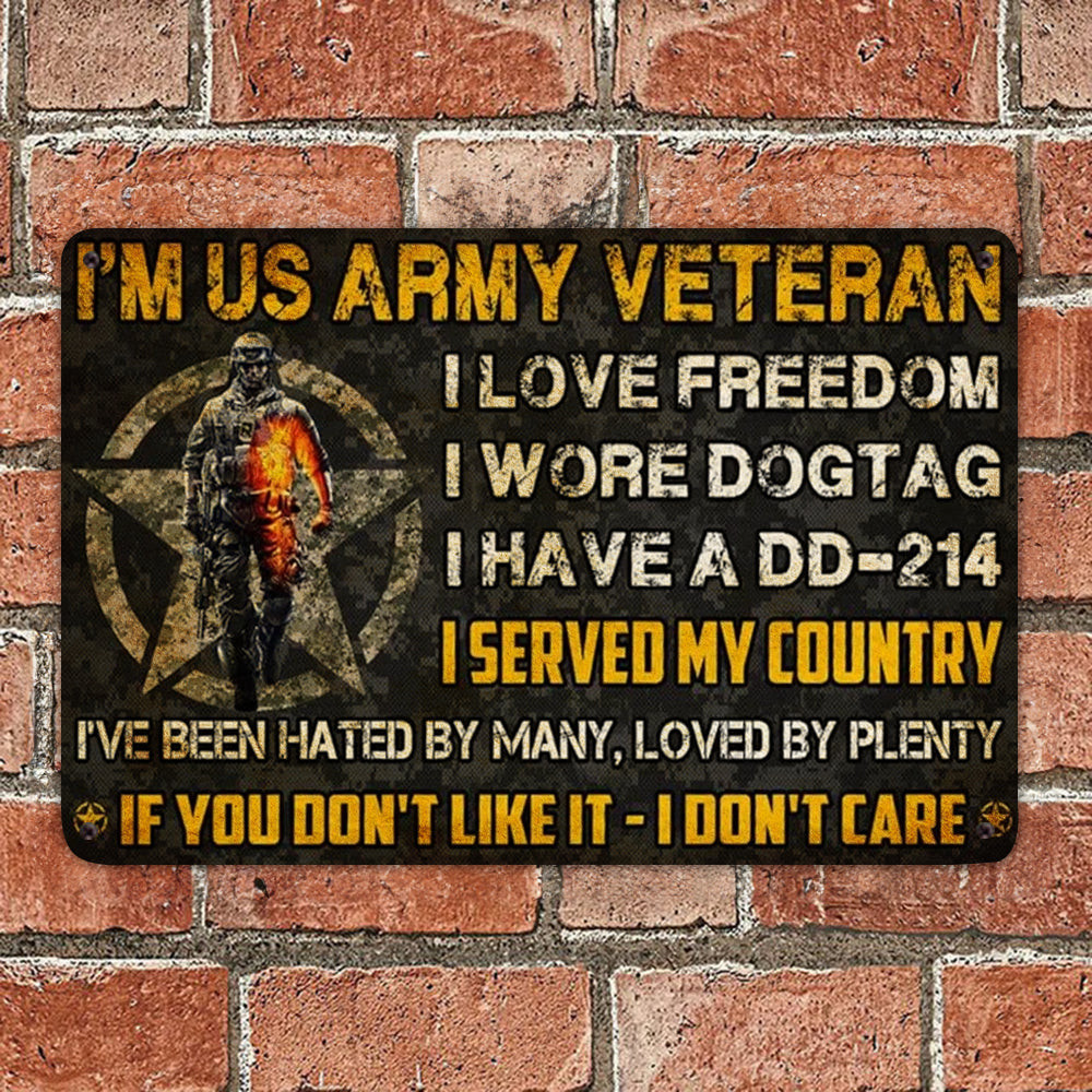 I'm US Army Veteran I Served My Country Metal Sign Pride Military Veteran Signs House Decor I'm US Army Veteran I Served My Country Metal Sign Pride Military Veteran Signs House Decor