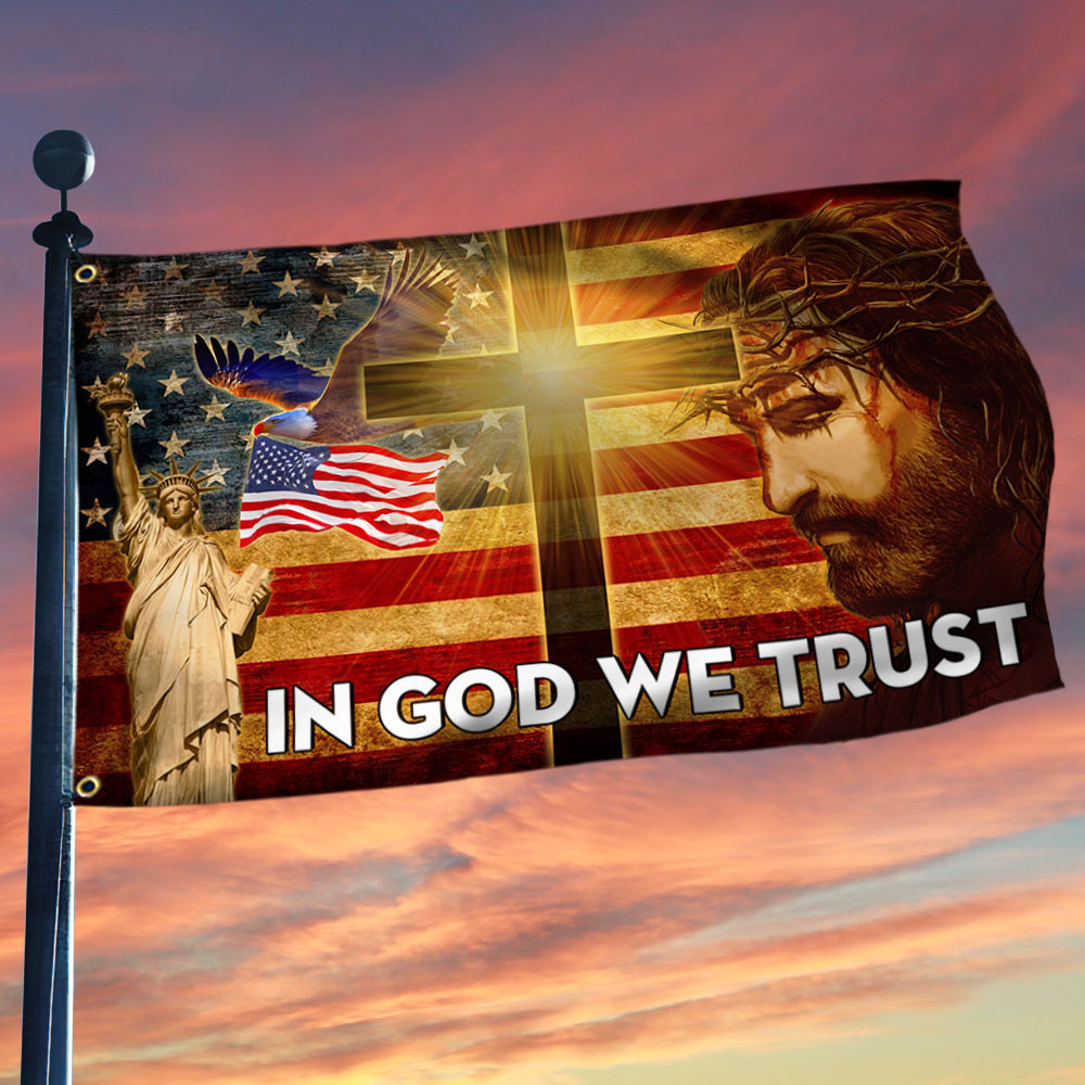 In God We Trust Eagle Patriotic Grommet Flag Christian Gifts In God We Trust Eagle Patriotic Grommet Flag Christian Gifts