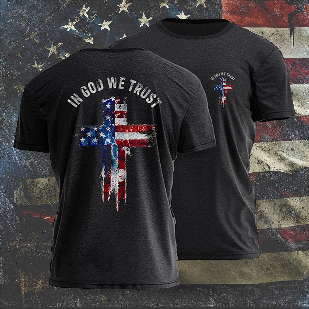 In God We Trust Shirt American Flag Cross Christian T-Shirt Gifts Patriotic In God We Trust Shirt American Flag Cross Christian T-Shirt Gifts Patriotic