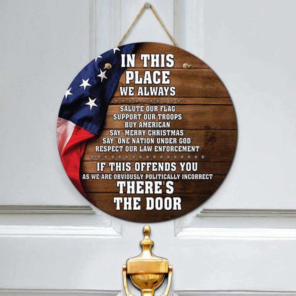 In This Place We Always Salute Our Flag Door Sign 4Th Of July Patriotic Door Hanger In This Place We Always Salute Our Flag Door Sign 4Th Of July Patriotic Door Hanger