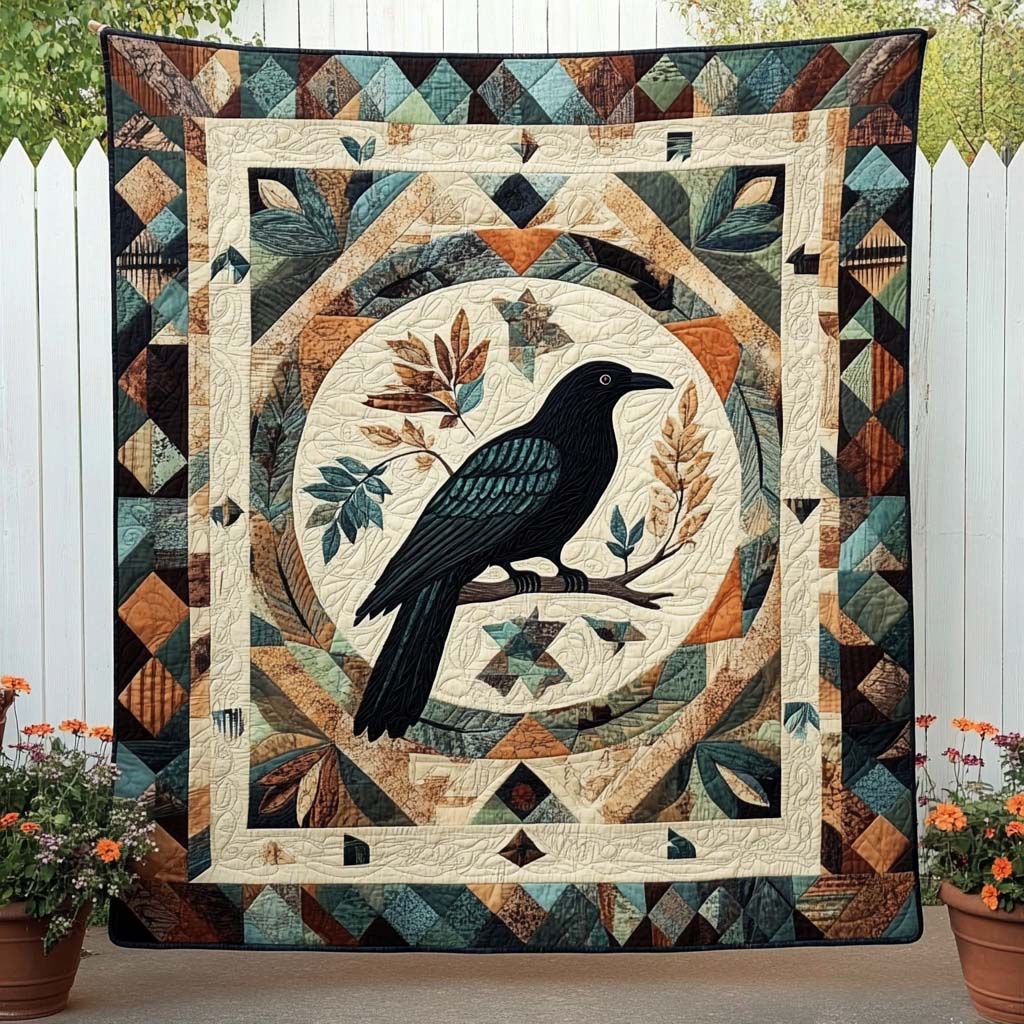 Ink Black Silence Quilted Blanket Nice Throw Blanket Unique Raven Gifts Crow Ink Black Silence Quilted Blanket Nice Throw Blanket Unique Raven Gifts Crow
