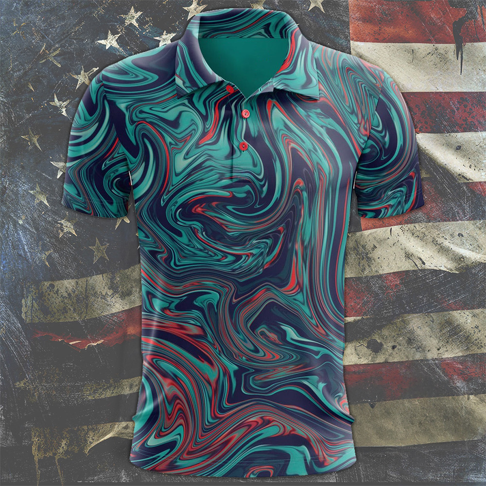 Ink Spill Polo Shirt Mens Golf Polo Shirts Unique Gifts For Golfers