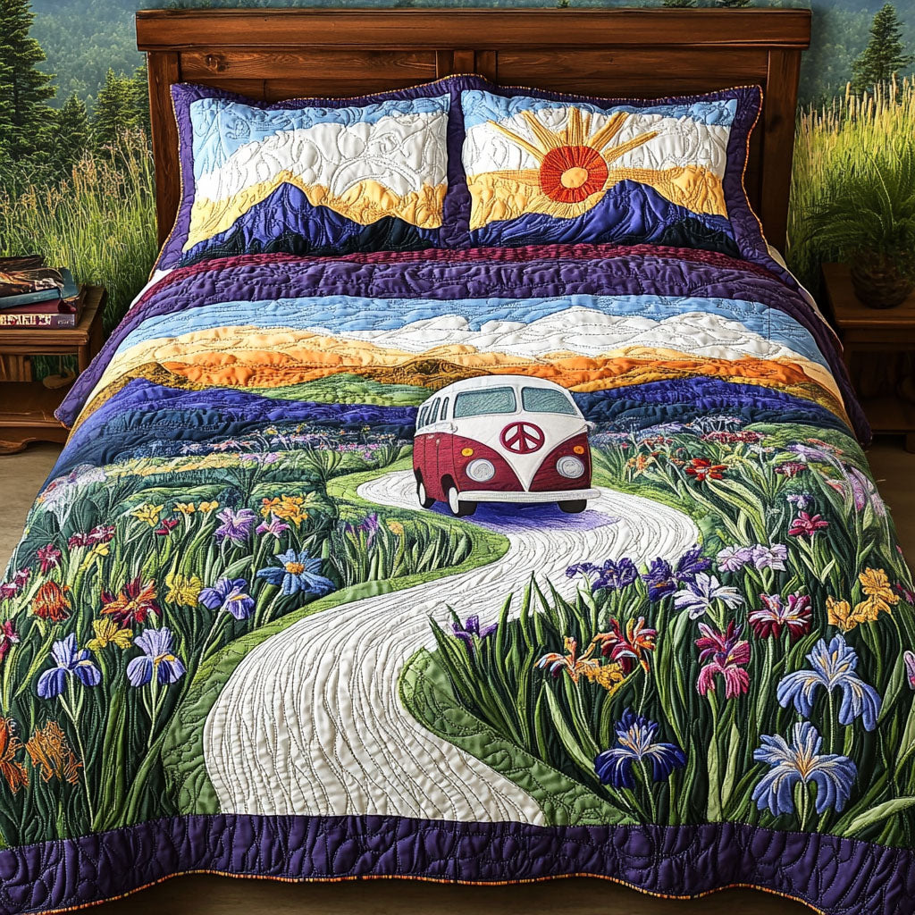 Iris Path Freedom Quilted Bedding Set Duvet Cover Bedspread Gift For Camper Iris Path Freedom Quilted Bedding Set Duvet Cover Bedspread Gift For Camper