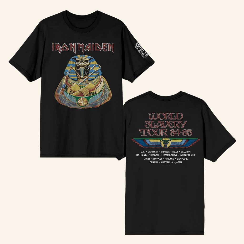 Iron Maiden Merch World Slavery Tour T-Shirt Unique Gifts For Music Lovers Iron Maiden Merch World Slavery Tour T-Shirt Unique Gifts For Music Lovers