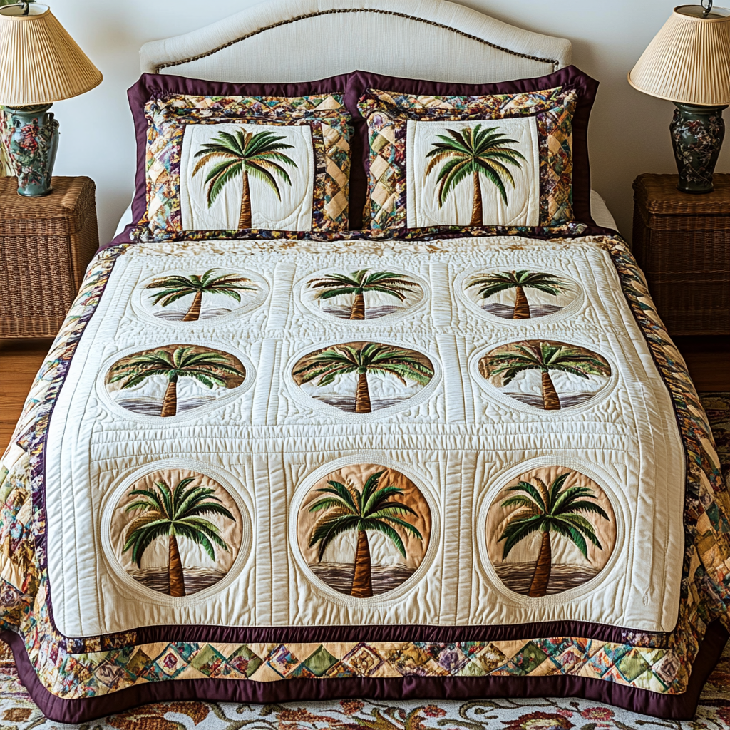 Island Dreams Quilted Bedding Set Duvet Cover Bed Sheet Set Beach Gifts For Her Island Dreams Quilted Bedding Set Duvet Cover Bed Sheet Set Beach Gifts For Her