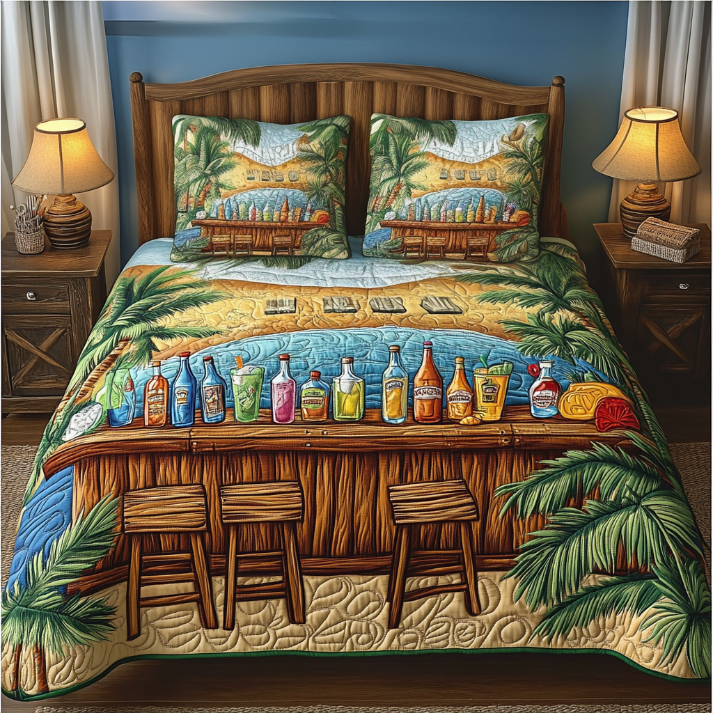 Island Life Quilted Bedding Set Duvet Cover Bed Sheet Set Beach Trip Gift Ideas Island Life Quilted Bedding Set Duvet Cover Bed Sheet Set Beach Trip Gift Ideas