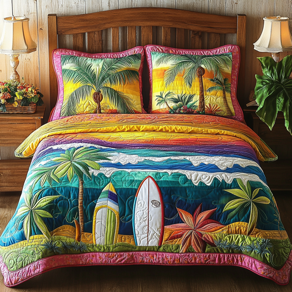 Island Waves Quilted Bedding Set Duvet Cover Bed Sheet Set Gifts For Beach Lovers Amazon Island Waves Quilted Bedding Set Duvet Cover Bed Sheet Set Gifts For Beach Lovers Amazon