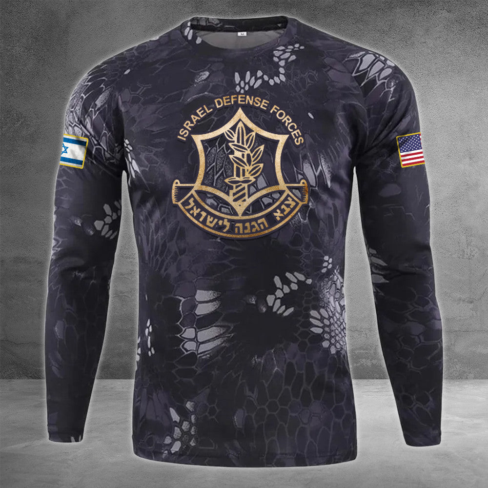 Israel Camo Rash Guard IDF Sportswear American I Stand With Israeli Shirt IDF Long Sleeve Israel Camo Rash Guard IDF Sportswear American I Stand With Israeli Shirt IDF Long Sleeve