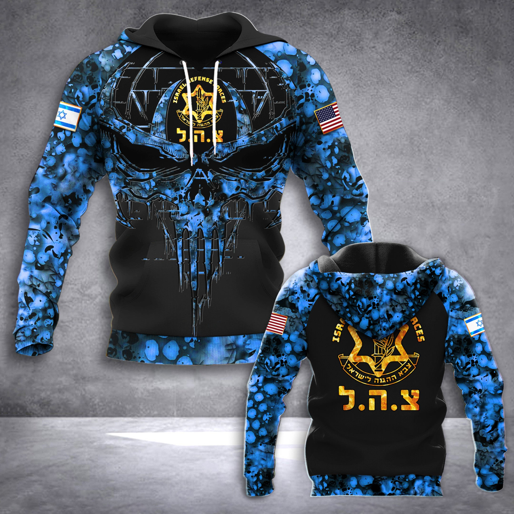 Israel Defense Forces Camo Hoodie Skull Idf American And Israeli Flag Together Apparel Israel Defense Forces Camo Hoodie Skull Idf American And Israeli Flag Together Apparel