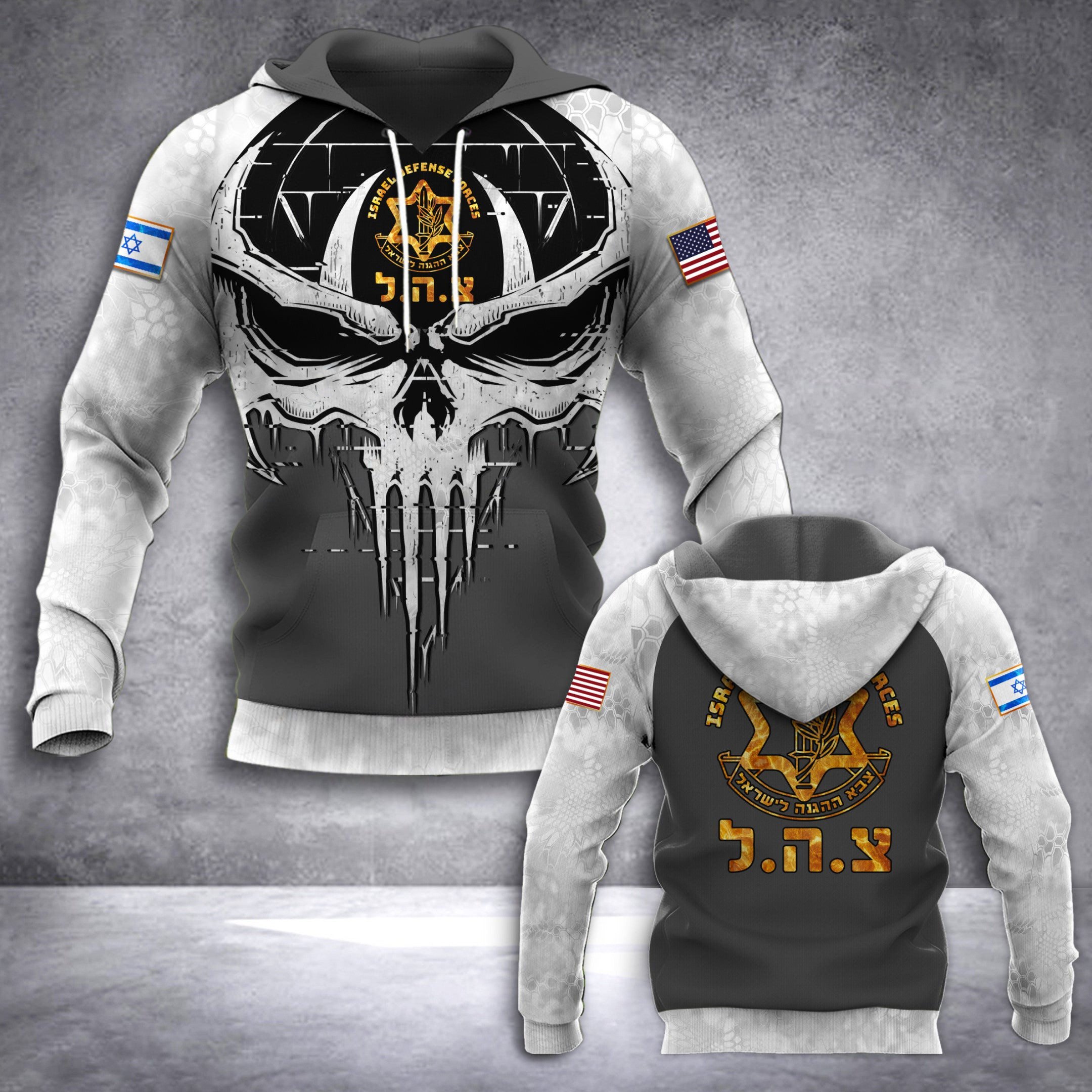 Israel Defense Forces Camo Hoodie Skull Idf American And Israeli Flag Together Apparel Israel Defense Forces Camo Hoodie Skull Idf American And Israeli Flag Together Apparel