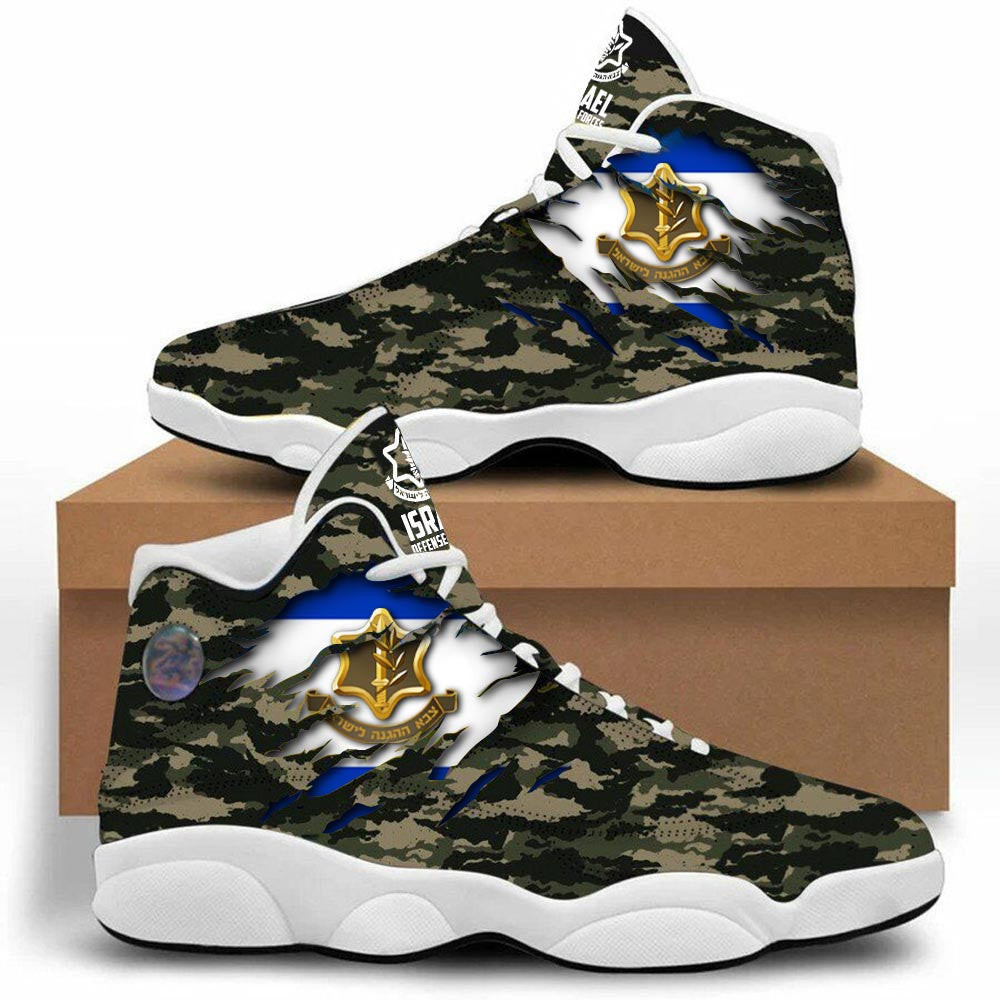 Israel Defense Forces Jordan 13 Shoes IDF Sneakers Camo Merchandise Gifts For Israel Lovers Israel Defense Forces Jordan 13 Shoes IDF Sneakers Camo Merchandise Gifts For Israel Lovers