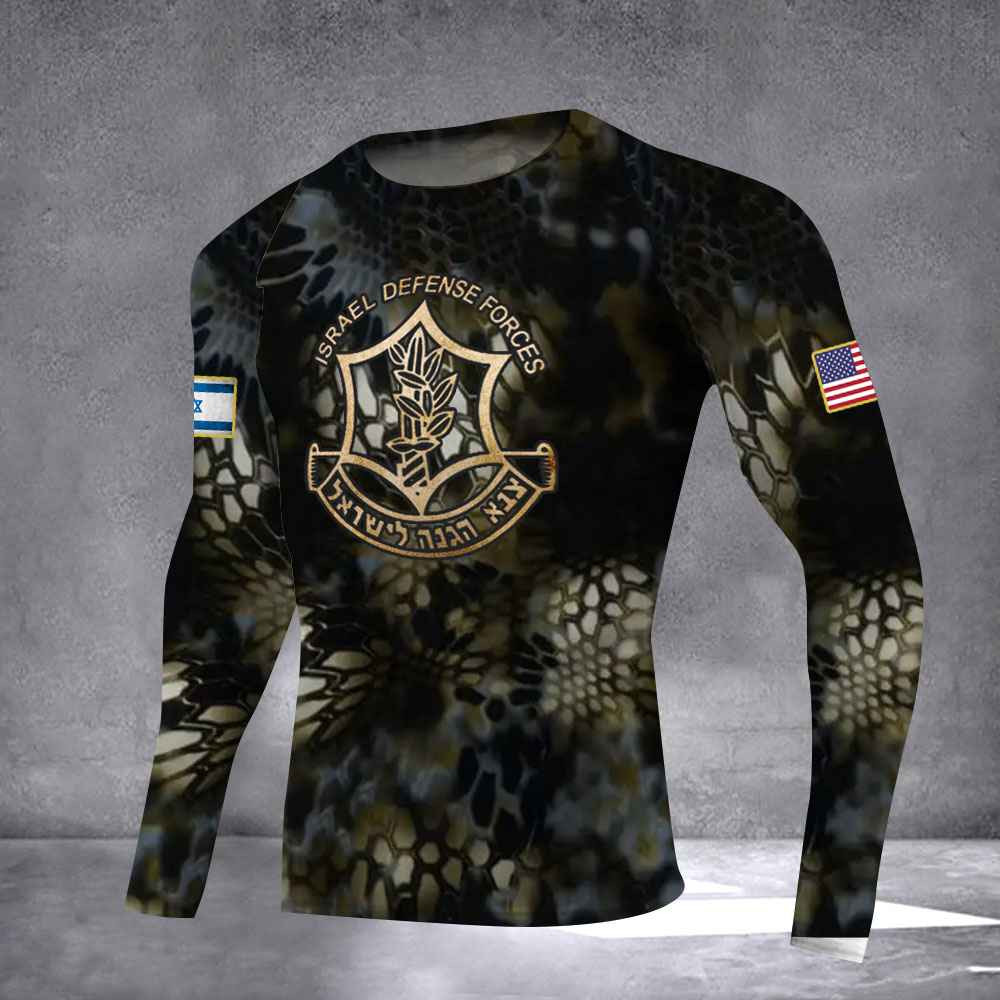Israel Defense Forces Rash Guard USA Stands With Israel Long Sleeve Israeli Merchandise Israel Defense Forces Rash Guard USA Stands With Israel Long Sleeve Israeli Merchandise