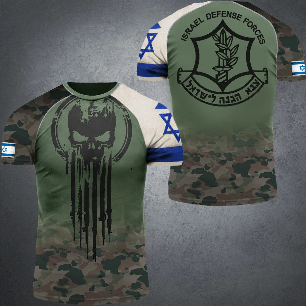 Israel Defense Forces T-Shirt Support Israel Shirt Israeli Flag Camo Clothing Skull Men Gift Israel Defense Forces T-Shirt Support Israel Shirt Israeli Flag Camo Clothing Skull Men Gift