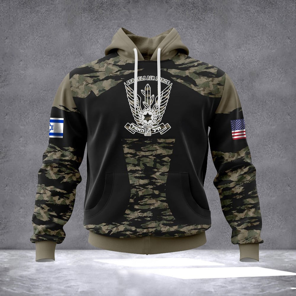 Israeli Air Force Hoodie American I Stand With Israel Merch Camo IDF Clothing Israeli Air Force Hoodie American I Stand With Israel Merch Camo IDF Clothing