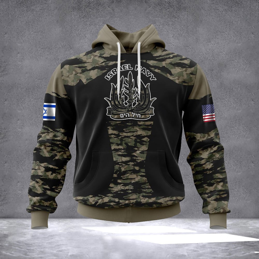 Israeli Navy Hoodie IDF Clothing USA Stand With Israel Merchandise Israeli Navy Hoodie IDF Clothing USA Stand With Israel Merchandise