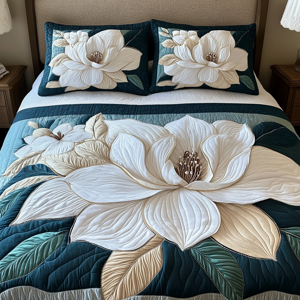 Ivory Garden Quilted Bedding Set Duvet Cover Bed Sheet Set Presents For Flower Lovers