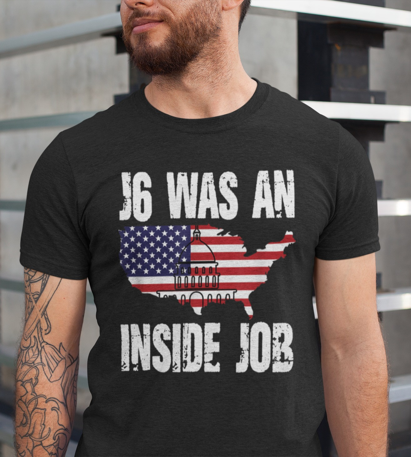 J6 Was An Inside Job T-Shirt January 6 White House American Flag Map Shirt J6 Was An Inside Job T-Shirt January 6 White House American Flag Map Shirt