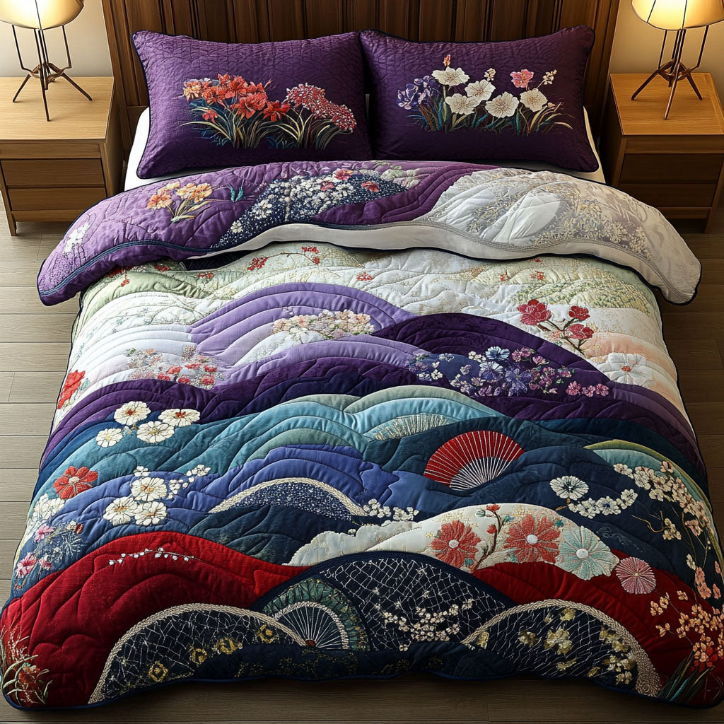 Japanese Blossoms Quilted Bedding Set Duvet Cover Bed Sheet Set Fuji Mountain Japanese Gifts Japanese Blossoms Quilted Bedding Set Duvet Cover Bed Sheet Set Fuji Mountain Japanese Gifts