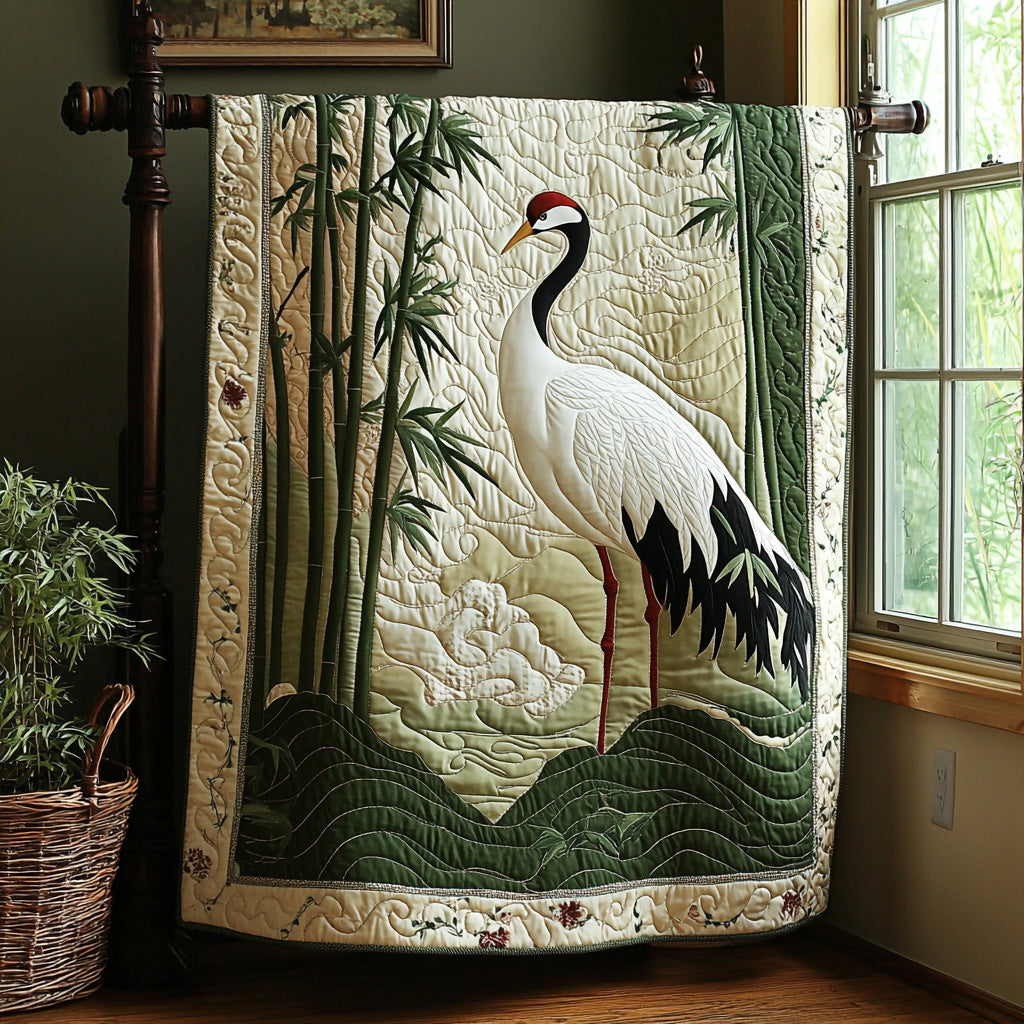 Japanese Crane Quilted Blanket Nice Throw Blanket Christmas Gifts For Your Mom Japanese Crane Quilted Blanket Nice Throw Blanket Christmas Gifts For Your Mom