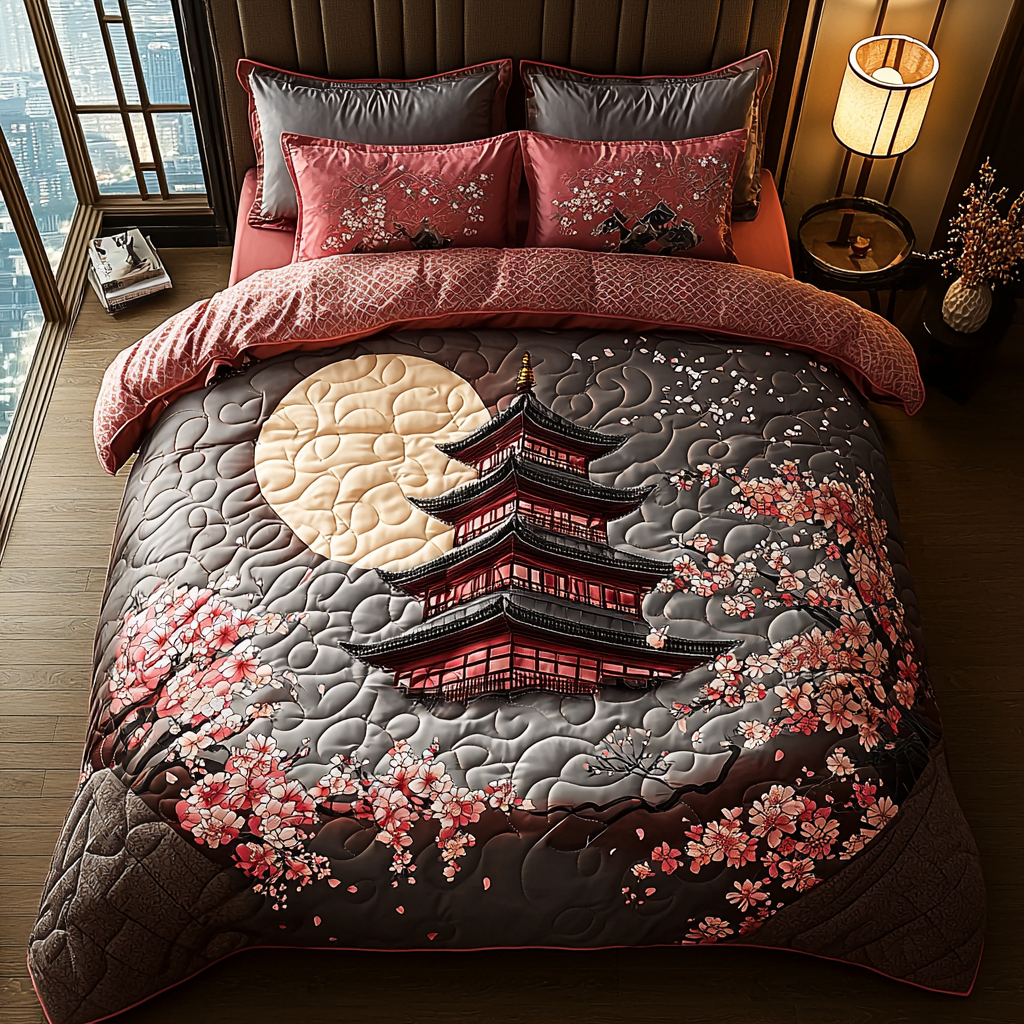 Japanese Pagoda Ancient Moon Quilted Bedding Set Duvet Cover Bedspreads Suggestions For Family Christmas Gifts Japanese Pagoda Ancient Moon Quilted Bedding Set Duvet Cover Bedspreads Suggestions For Family Christmas Gifts
