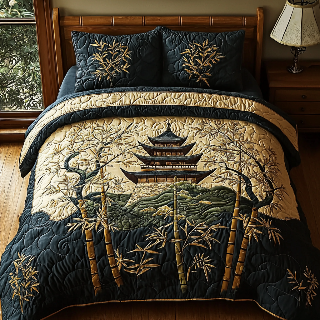 Japanese Pagoda Golden Path Quilted Bedding Set Duvet Cover Bedspreads Ideas For Christmas Family Gifts Japanese Pagoda Golden Path Quilted Bedding Set Duvet Cover Bedspreads Ideas For Christmas Family Gifts