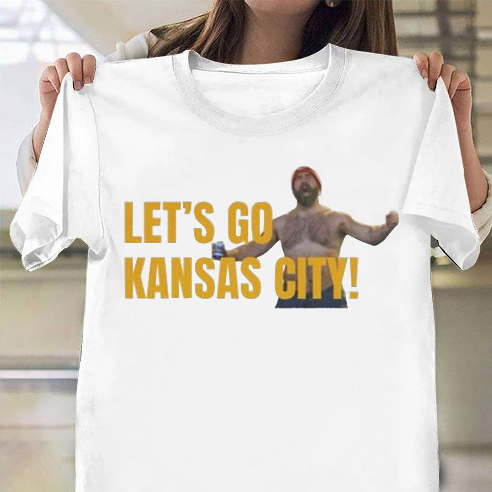 Jason Kelce Shirt Let's Go Kansas City T-Shirt For Fan Jason Kelce Shirt Let's Go Kansas City T-Shirt For Fan