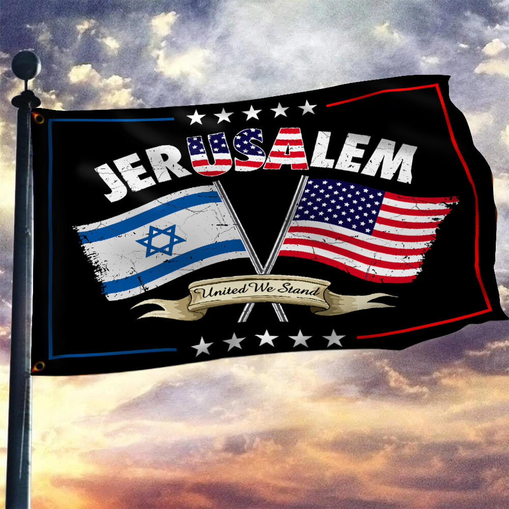 Jerusalem United We Stand With Israel Flag American And Israeli Flag Gifts For Israel Lovers Jerusalem United We Stand With Israel Flag American And Israeli Flag Gifts For Israel Lovers