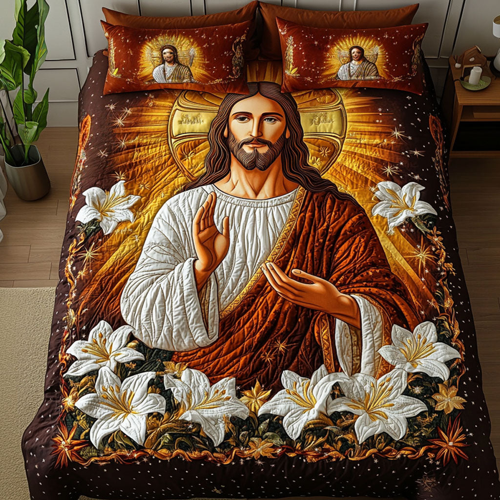 Jesus Radiance Quilted Bedding Set Duvet Cover Bed Sheet Set Faith Based Gifts For Him Jesus Radiance Quilted Bedding Set Duvet Cover Bed Sheet Set Faith Based Gifts For Him