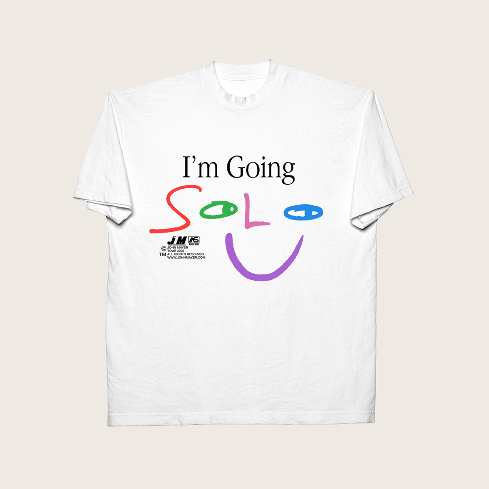John Mayer Merch I'm Going Solo Smile White T-Shirt  Christmas Ideas For Him John Mayer Merch I'm Going Solo Smile White T-Shirt  Christmas Ideas For Him