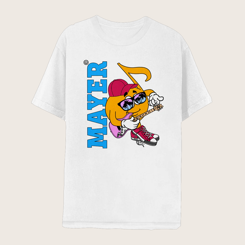 John Mayer Merch Sob Rock Music Note White T-Shirt Unique Gifts For Music Lovers