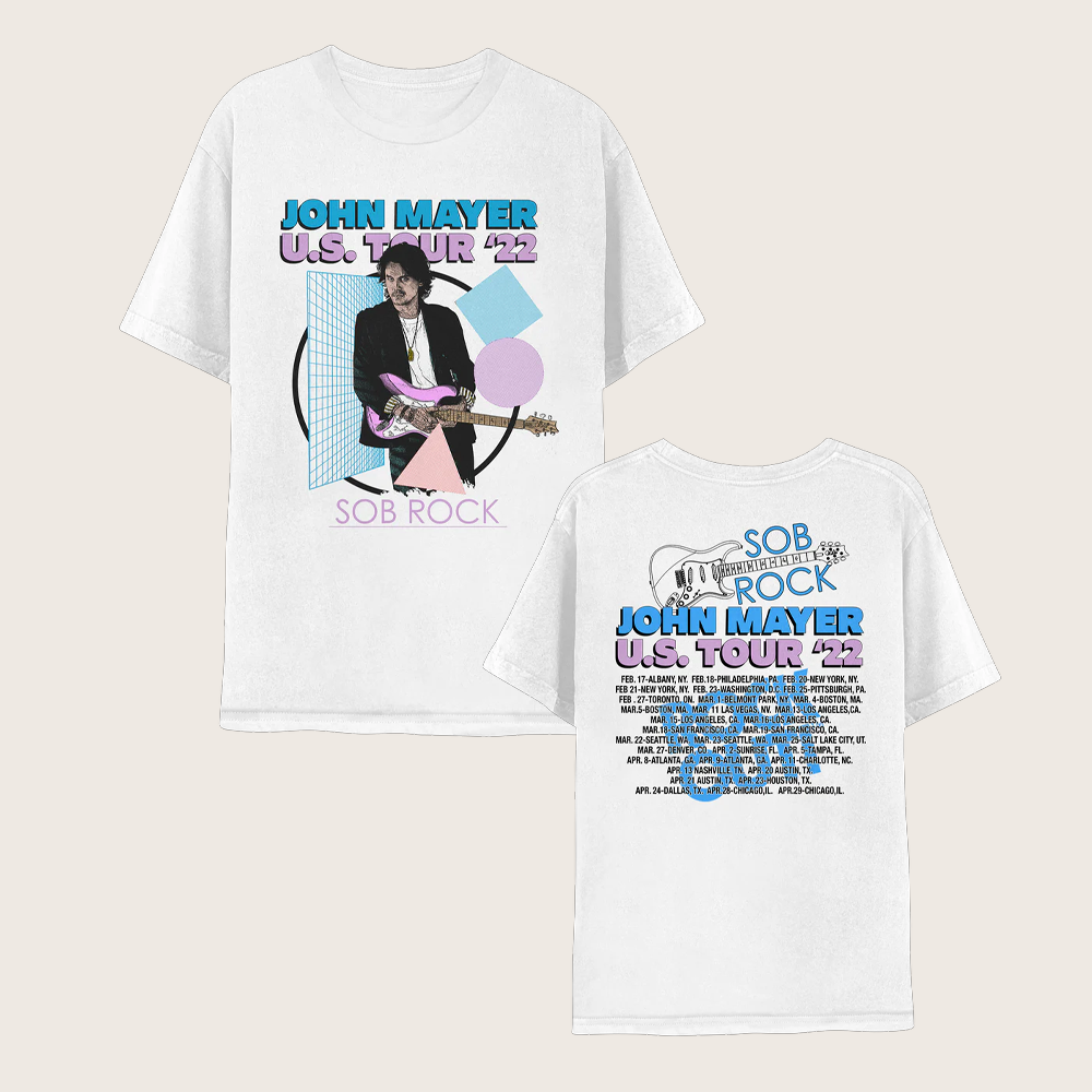 John Mayer Merch Sob Rock US Tour T-Shirt Music Related Gifts For Guys John Mayer Merch Sob Rock US Tour T-Shirt Music Related Gifts For Guys