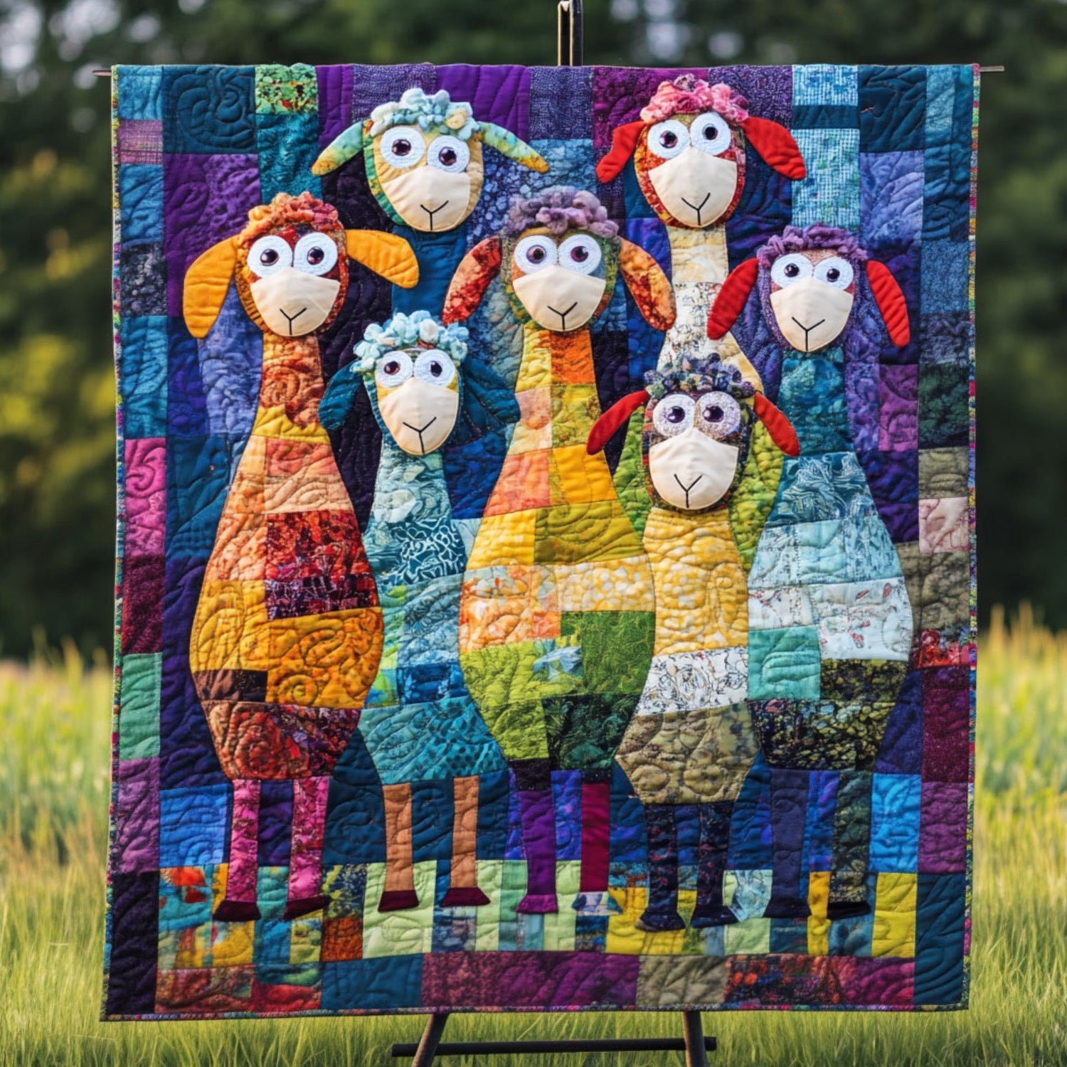 Jolly Farm Frolic Quilted Blanket Cute Colorful Blanket Gifts For A Donkey Lover Jolly Farm Frolic Quilted Blanket Cute Colorful Blanket Gifts For A Donkey Lover