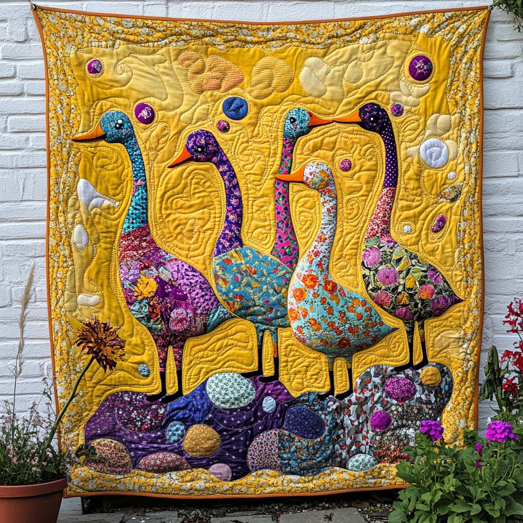 Joyful Duck Moments Quilted Blanket Cute Colorful Blanket Duck Themed Gifts Joyful Duck Moments Quilted Blanket Cute Colorful Blanket Duck Themed Gifts