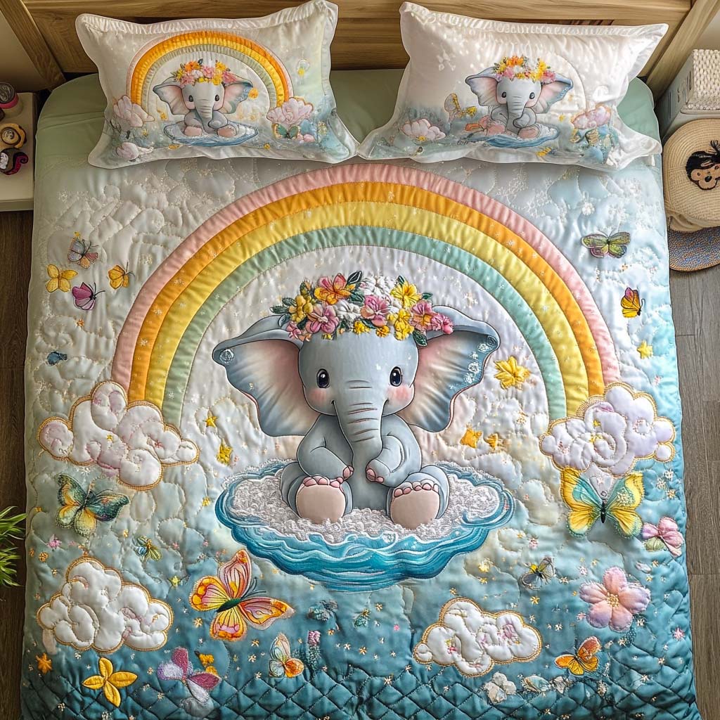 Jungle Elephant Quilted Bedding Set Duvet Cover Bed Sheet Set Gift Ideas For Elephant Lovers Jungle Elephant Quilted Bedding Set Duvet Cover Bed Sheet Set Gift Ideas For Elephant Lovers